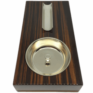 Wooden Polished Cigar Rest and Ashtray