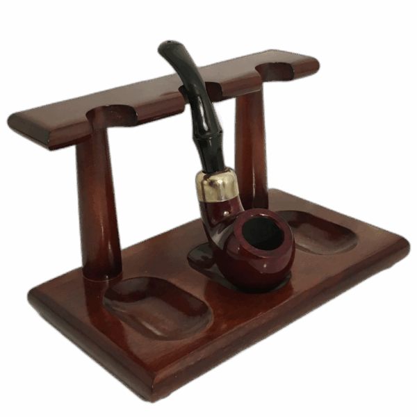 Pipe Stand-Brown Wood