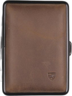 Soft Dark Brown Suede Cigarette Case - King Size 14s
