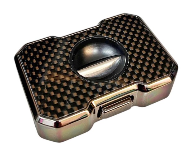 Metal V-Cut Carbon Black Cigar Cutter