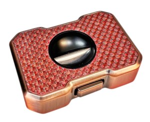 Metal V-Cut Rose Check Cigar Cutter