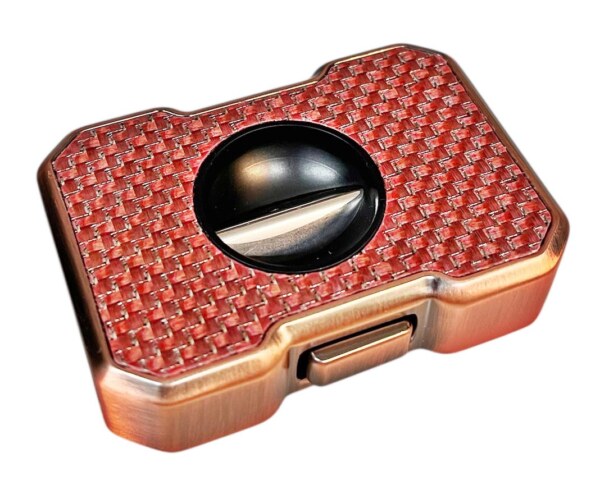Metal V-Cut Rose Check Cigar Cutter